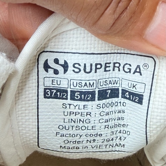 Superga Cream Canvas Sneakers - Picture 6 of 8